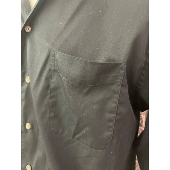 Dockers Men Black Micro-Fiber Blend Long Sleeve Button-Up Shirt Size L 16-16 1/2 - Picture 5 of 10